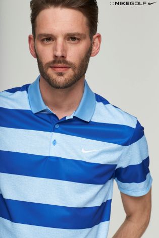 Nike Golf Blue Bold Stripe Polo